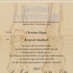 Zertifikat der Gesellschaft für Fußchirurgie e.V.